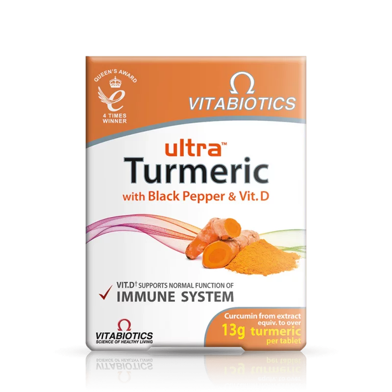 کپسول زردچوبه Vitabiotics Turmeric 210mg & Black Paper & D3 ویتابیوتیکس (60 عددی)