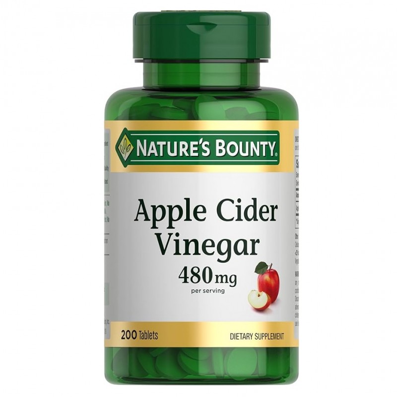 کپسول سرکه سیب Nature's Bounty Apple Cider Vinegar 480mg نیچرز بونتی (200 عددی)