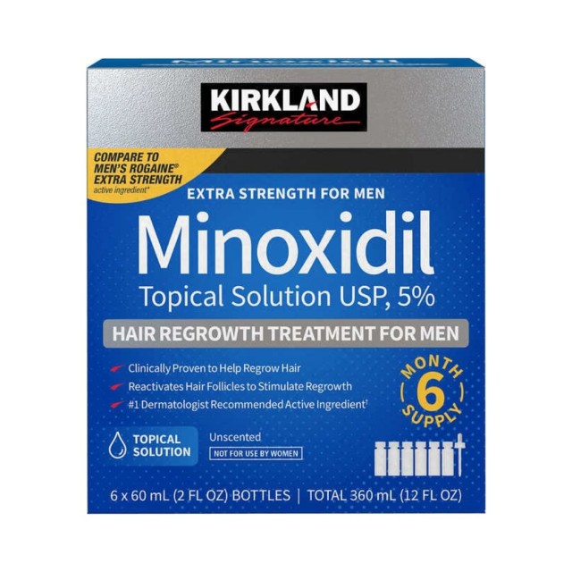 محلول ماینوکسیدیل رشد مجدد موی 5 درصد Kirkland Minoxidil کرکلند (6 عددی)