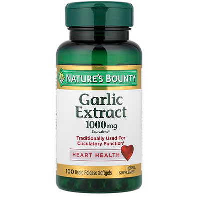 سافت ژل عصاره سیر Nature's Bounty Garlic Extract 1000mg نیچرز بونتی (100 عددی)