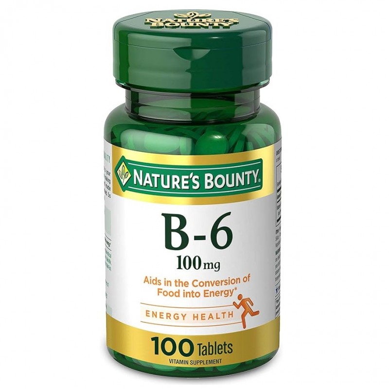 قرص ویتامین Nature's Bounty Vitamin B6 100mg نیچرز بونتی (100 عددی)