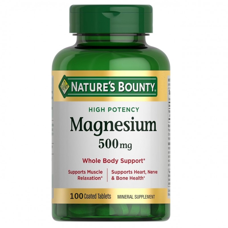 قرص منیزیم اکساید Nature's bounty Magnesium Oxide 500mg نیچرز بونتی (100 عددی)