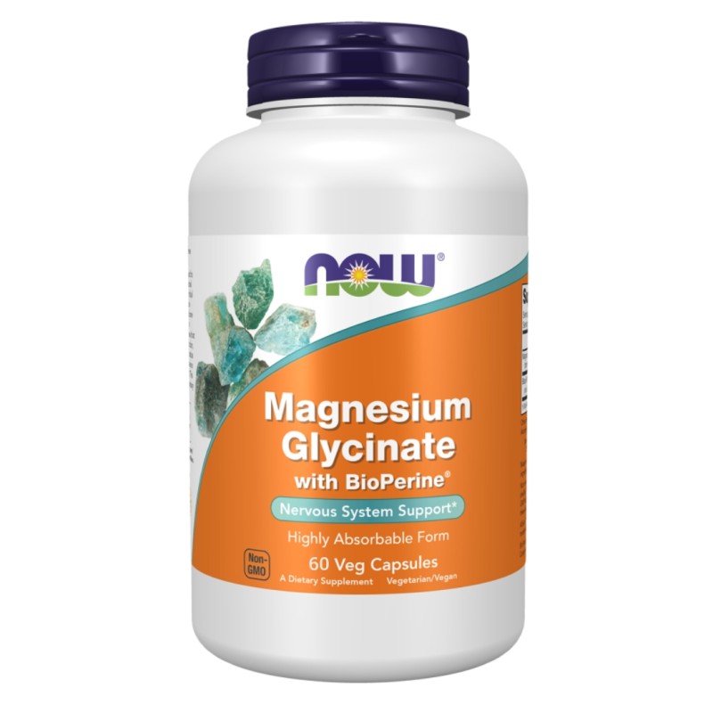قرص منیزیم گلیسینات NOW Foods Magnesium Glycinate 200mg (60 عددی)