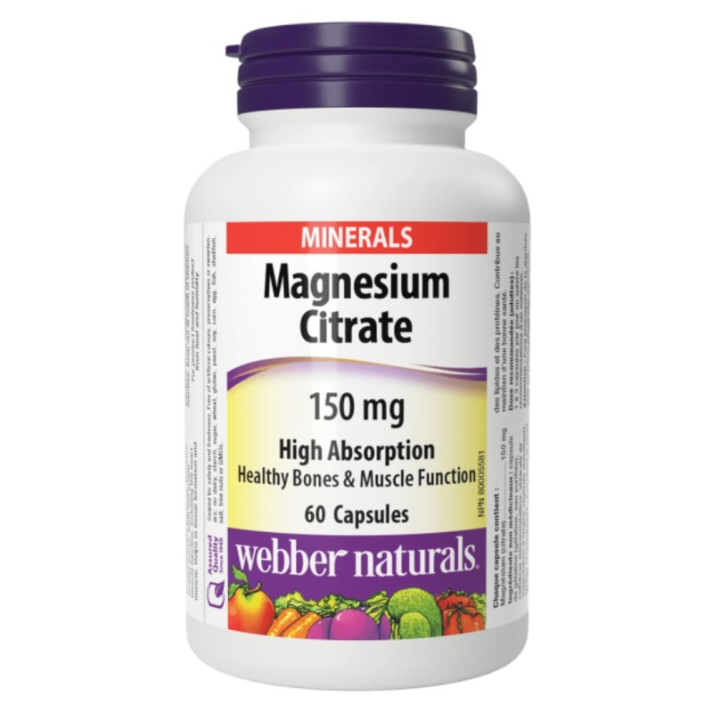 کپسول منیزیم سیترات Webber Naturals Magnesium Citrate 150mg وبر نچرالز (240 عددی)