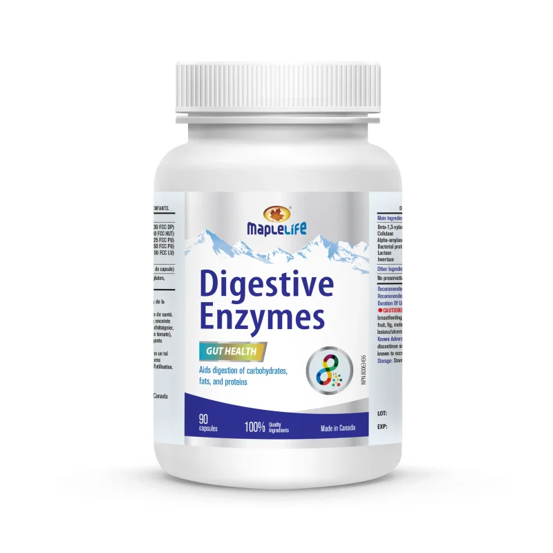 قرص مکمل آنزیم دایجستیو MapleLife Enzymes Digestives (90 عددی)