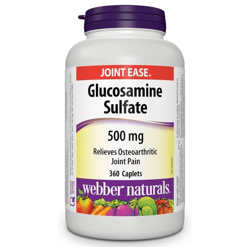 قرص تقویتی مفاصل گلوکوزامین سولفات Webber Naturals Glucosamine Sulfate 500mg وبر نچرالز (360 عددی)