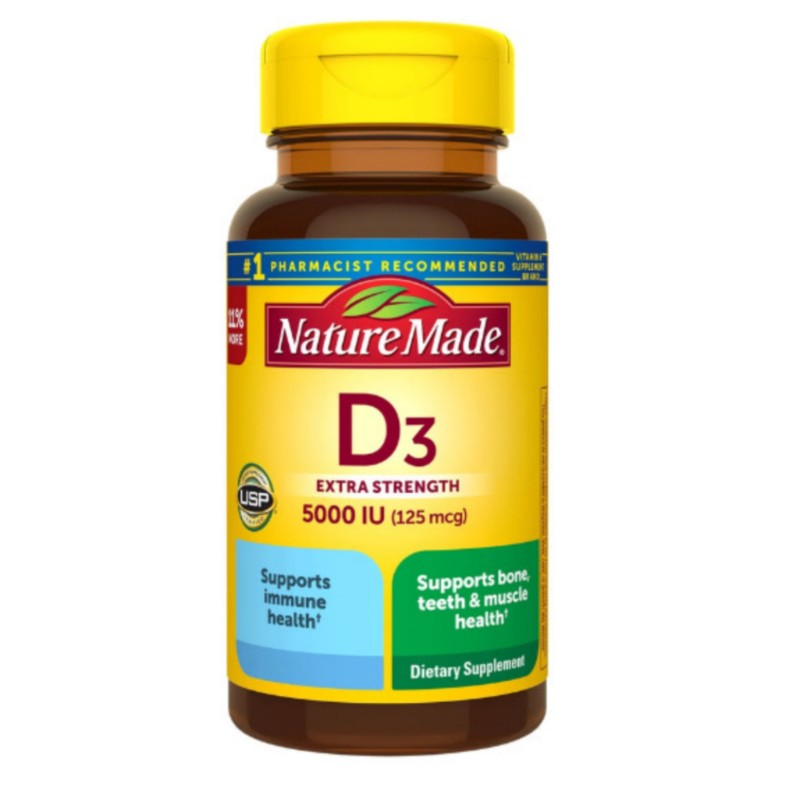 قرص ویتامین D3 5000iu نیچرمید NatureMade (100 عددی)
