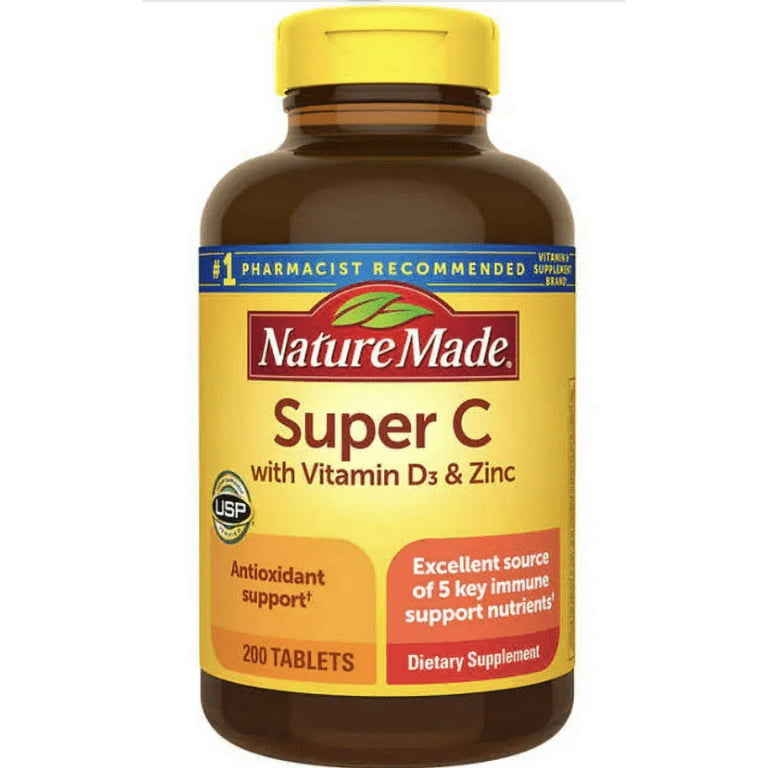 قرص سوپر ویتامین NatureMade Super C نیچرمید (200 عددی)