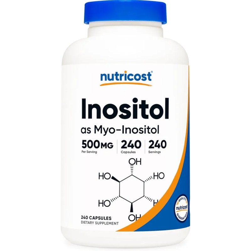 کپسول سلامت بدن اینوزیتول نوتریکاست Nutricost Inositol 500mg (240 عددی)