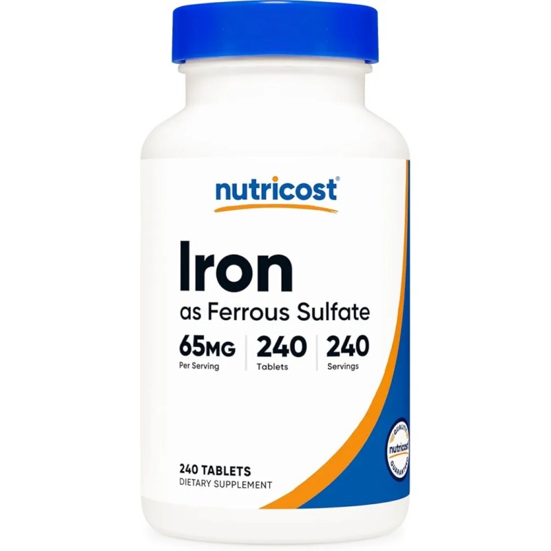 قرص آهن نوتریکاست Nutricost Iron 36mg (240 عددی)