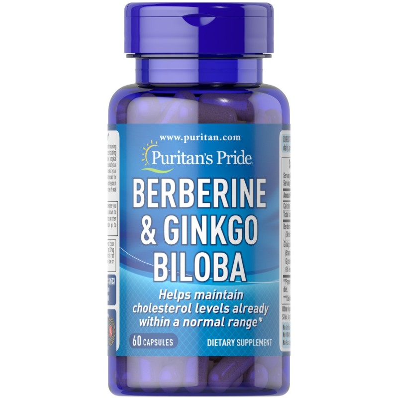کپسول بربرین و جینکو بیلوبا Puritan Pride Berberine & Ginkgo Biloba پوریتان پراید (60 عددی)