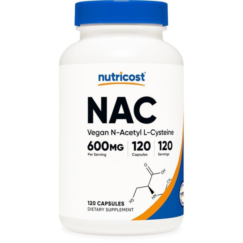 کپسول استیل سیستین نوتریکاست Nutricost NAC N-Acetyl-L-Cysteine 600mg (120 عددی)