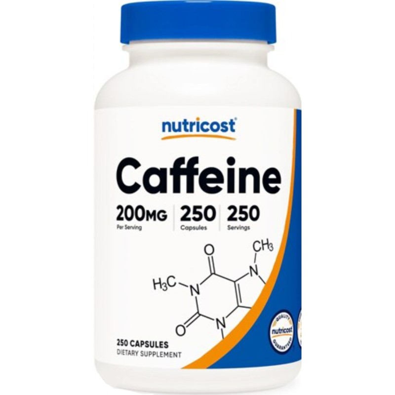 کپسول کافئین نوتریکاست Nutricost Caffeine 200mg (250 عددی)