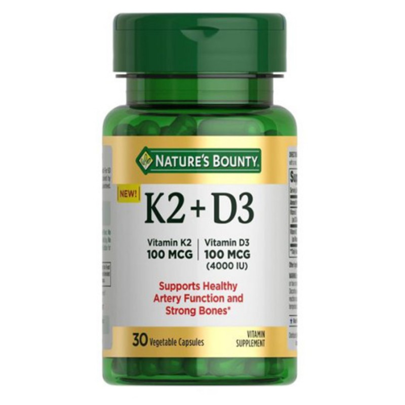 سافت ژل ویتامین Nature's Bounty K2+D3 نیچرز بونتی (30 عددی)