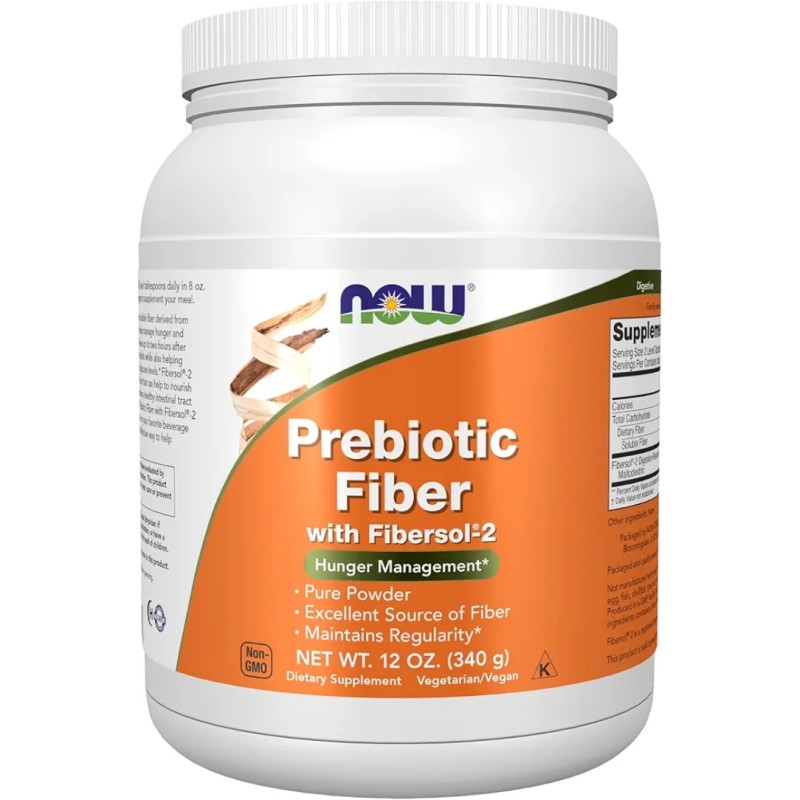 پودر بهبود گوارش پری‌بیوتیک فیبر NOW Foods Prebiotics Fiber (340 گرم)
