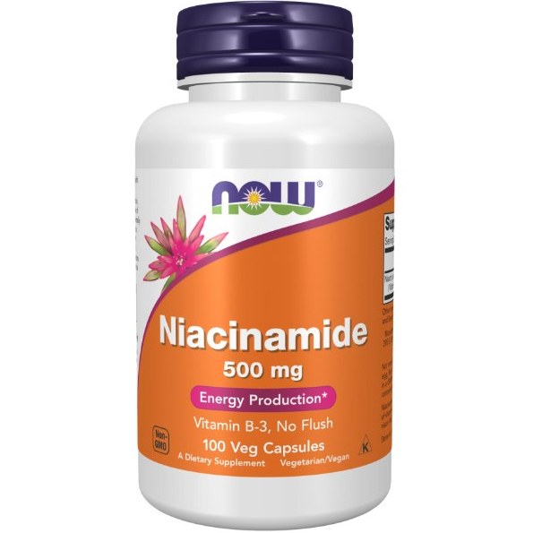کپسول گیاهی ویتامین نیاسینامید NOW Foods Niacinamide B3 500mg (100 عددی)