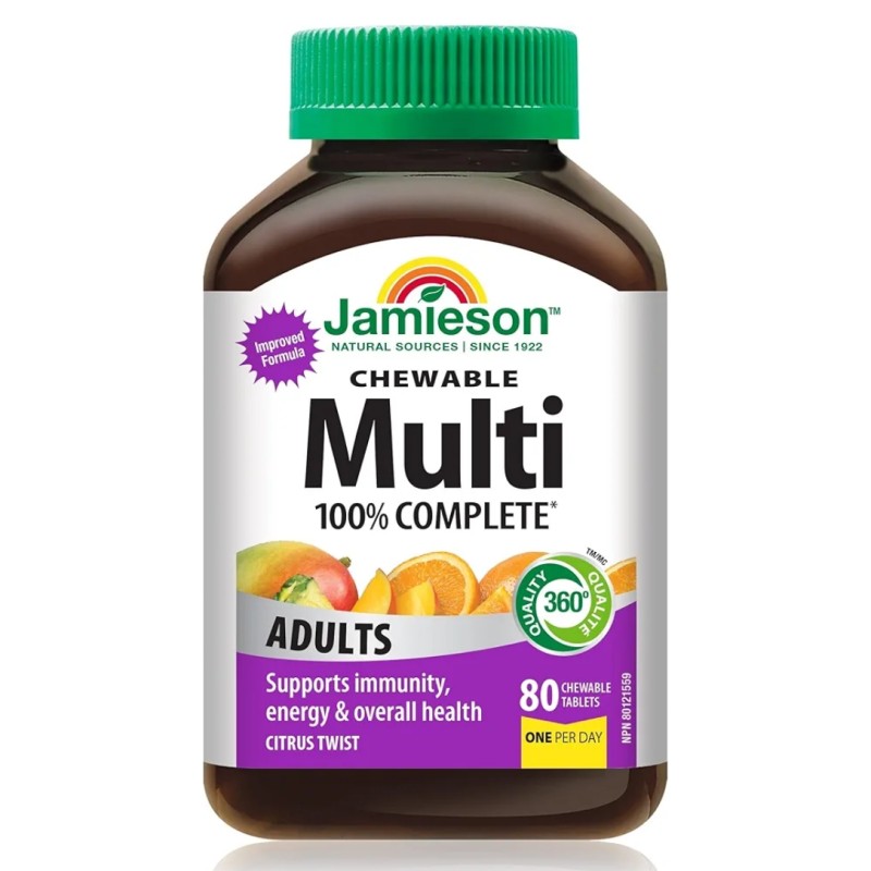 قرص جویدنی مولتی ویتامین بزرگسالان Jamieson Multi Vitamin Adult جیمیسون (80 عددی)