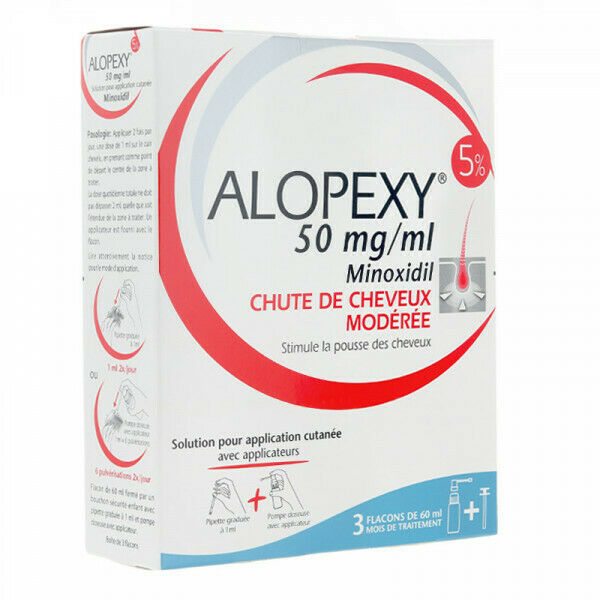 محلول ماینوکسیدیل رشد مجدد موی 5 درصد آقایان آلوپکسی (3 عددی)