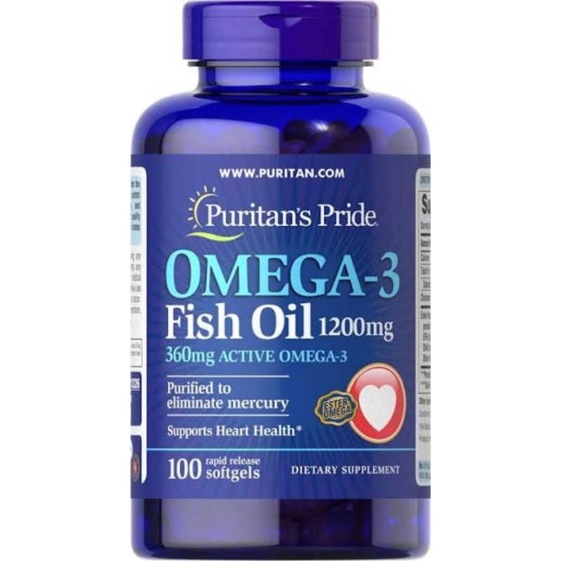 سافت ژل امگا 3 Puritan Pride Omega Fish Oil 1200mg پوریتان پراید (100 عددی)