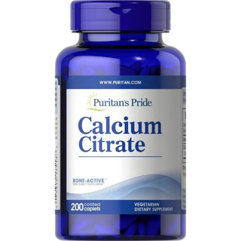 قرص کلسیم سیترات Puritan Pride Calcium Citrate 200mg پوریتان پراید (200 عددی)