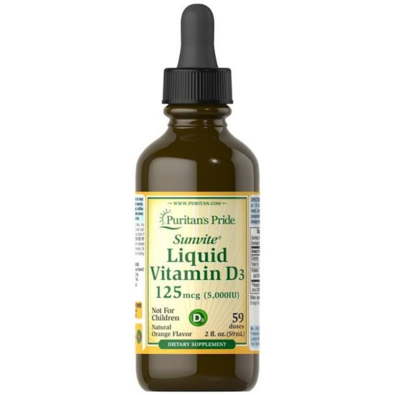 قطره ویتامین Puritan Pride Liquid D3 5000iu پوریتان پراید (59 میل)
