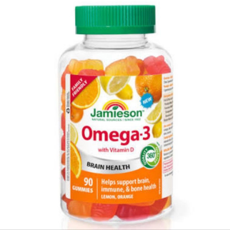 پاستیل کودک امگا همراه با Jamieson Gummies Omega 3 With D3 جیمیسون (90 عددی)