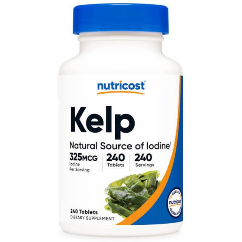 کپسول منبع ید کلپ نوتریکاست Nutricost Kelp 325mcg (240 عددی)