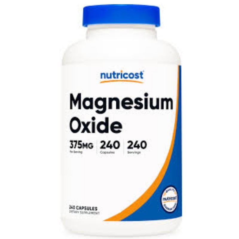 کپسول منیزیم اکساید نوتریکاست Nutricost Magnesium Oxide 375mg (240 عددی)