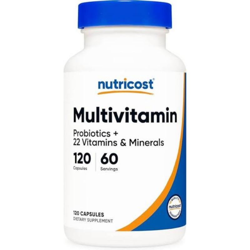 کپسول مولتی ویتامین مینرال همراه با پروبیوتک نوتریکاست Nutricost Multivitamin + Probiotics (120 عددی)