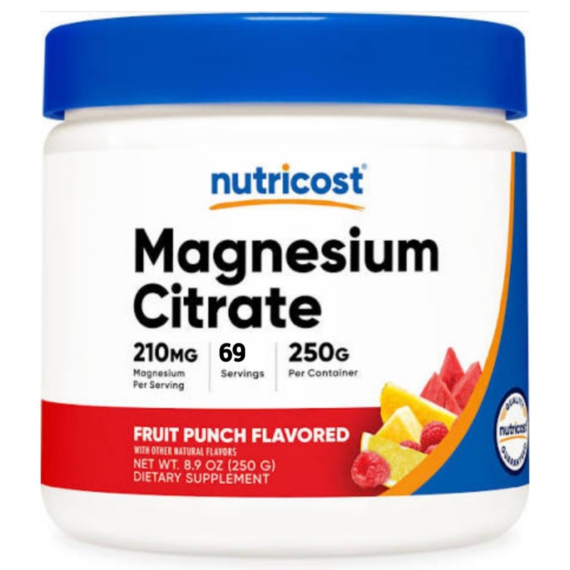 پودر منیزیم سیترات نوتریکاست Nutricost Magnesium Citrate Powder 210mg (250 گرم)