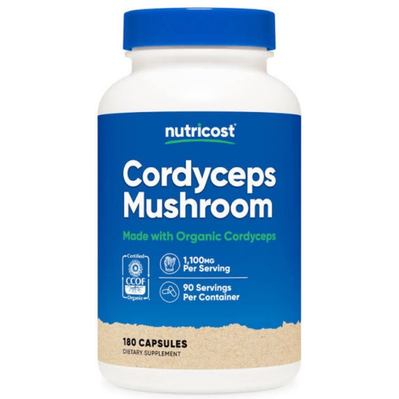کپسول قارچ کوردیسپس تقویت سیستم ایمنی بدن نوتریکاست Nutricost Cordyceps Mushroom 1100mg (180 عددی)