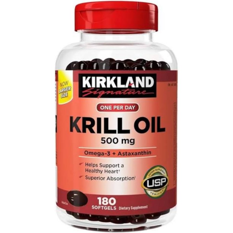 سافت ژل امگا 3 Kirkland Astaxanthin + Omega Krill Oil کرکلند (180 عددی)