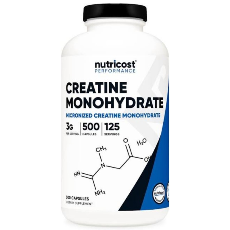 کپسول کراتین مونوهیدرات نوتریکاست Nutricost Creatine Monohydrate 3g (500 عددی)