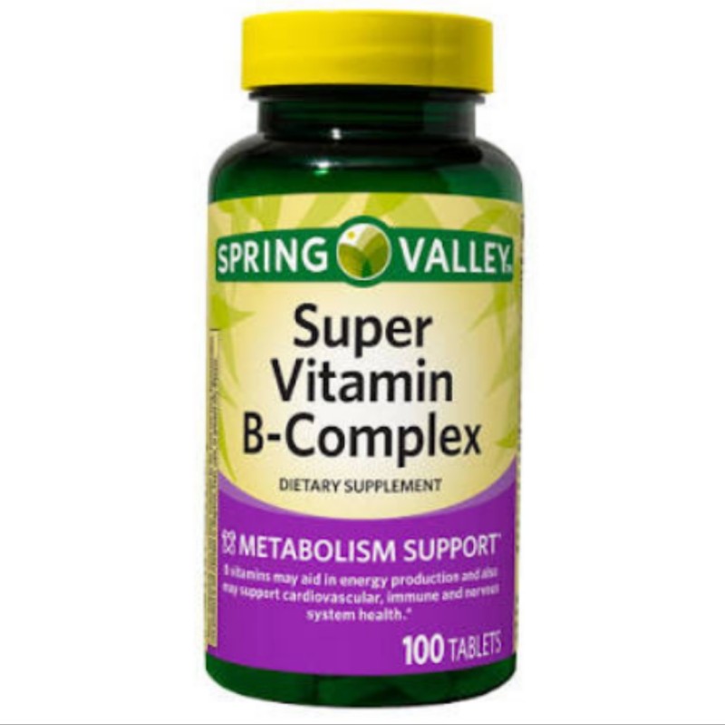 قرص سوپر ب کمپلکس اسپرینگ ولی Spring Valley Super B Complex (100 عددی)