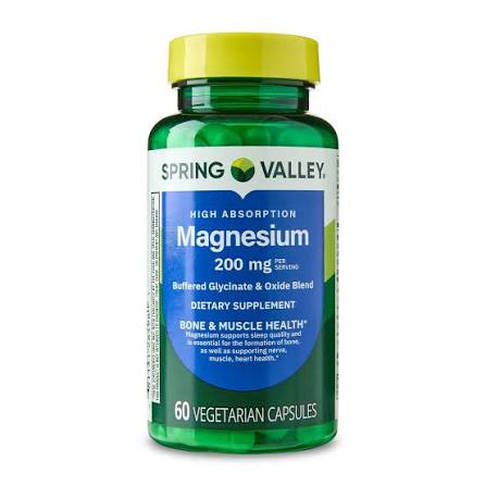 کپسول گیاهی منیزیم ترکیبی اکساید ، گلیسینات و کلات اسپرینگ ولی Spring Valley Magnesium Blend Oxide , Glycinate & Chelate (60 عددی)