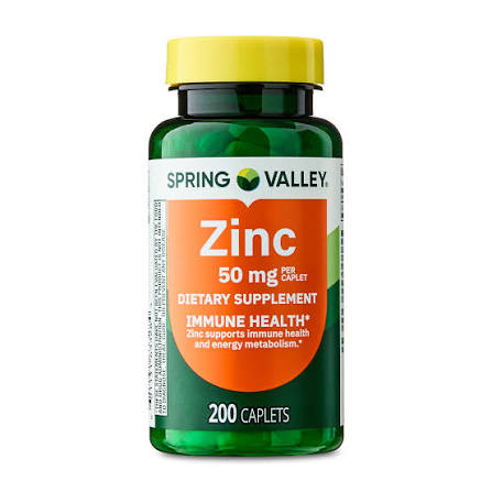قرص زینک گلوکونات اسپرینگ ولی Spring Valley Zinc Gluconate 50mg (200 عددی)