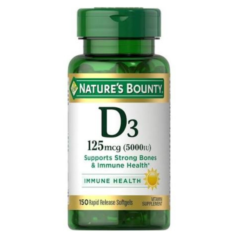 سافت ژل ویتامین نیچرز بونتی Nature's Bounty D3 5000iu (150 عددی)
