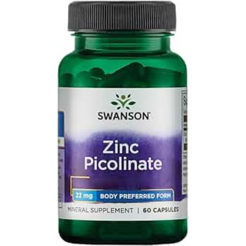 کپسول زینک پیکولینات سوانسون Swanson Zinc Picolinate 22mg (60 عددی)