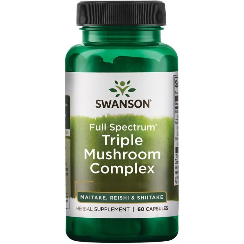 کپسول قارچ طیف کامل تقویت سیستم ایمنی بدن سوانسون Swanson Full Spectrum Triple Mushroom Complex (60 عددی)