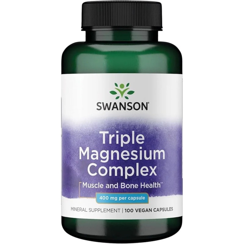 کپسول گیاهی منیزیم کمپلکس سوانسون Swanson Triple Magnesium Complex (aspartate oxide citrate) (100 عددی)