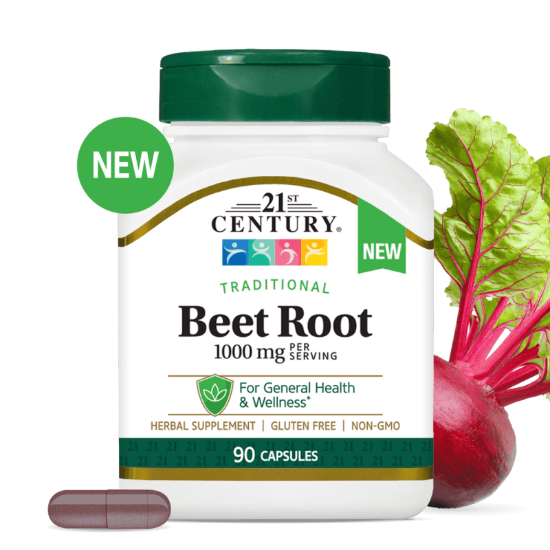کپسول سلامت بدن عصاره ریشه چغندر 21Century Beet Root 1000mg قرن 21(90 عددی)