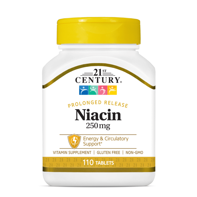 قرص ویتامین نیاسین 21Century Niacin flush free B3 250mg قرن 21 (110 عددی)