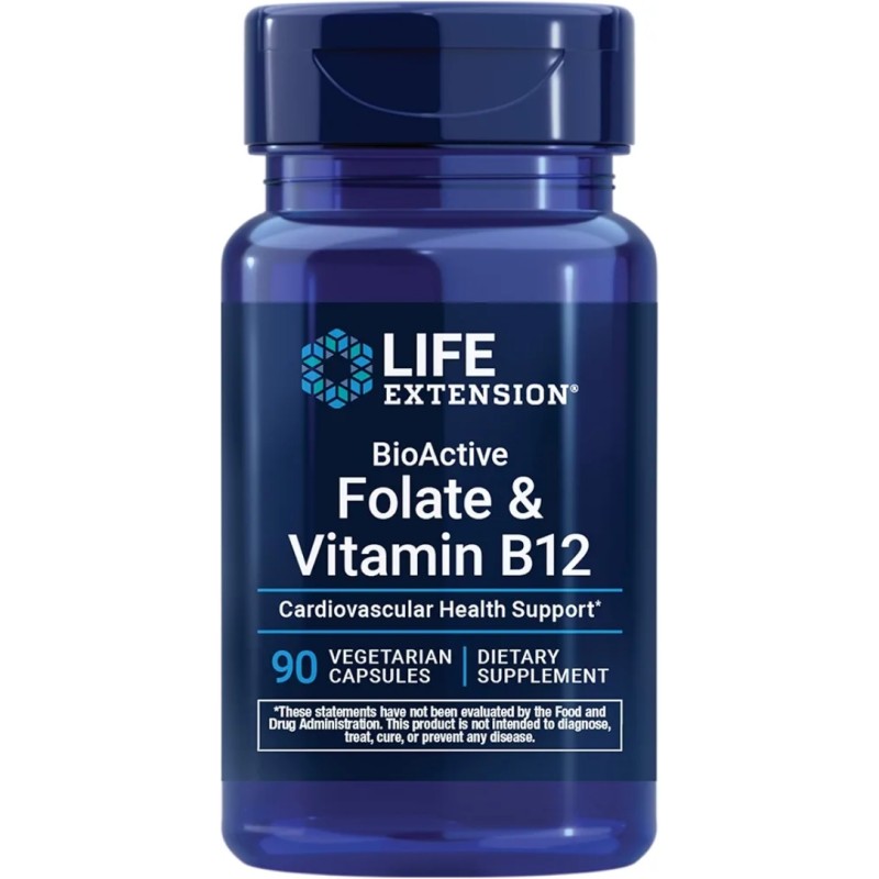 کپسول فولات و ویتامین ب ۱۲ لایف اکستنشن LIFE EXTENSION Folate & B12 (90 عددی)