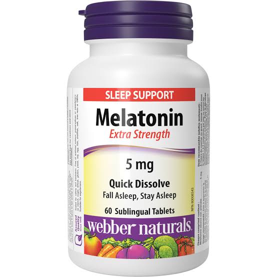 قرص ملاتونین Webber Naturals Extra Strength Melatonin 5mg وبر نچرالز (60 عددی)