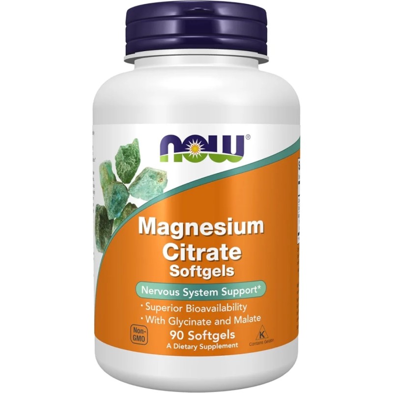 سافت ژل منیزیم سیترات ناو فودز NOW Foods Magnesium Citrate 400mg (90 عددی)