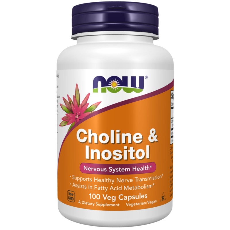 کپسول گیاهی سلامت بدن کولین و اینوزیتول ناو فودز NOW Foods Choline & Inositol (100 عددی)