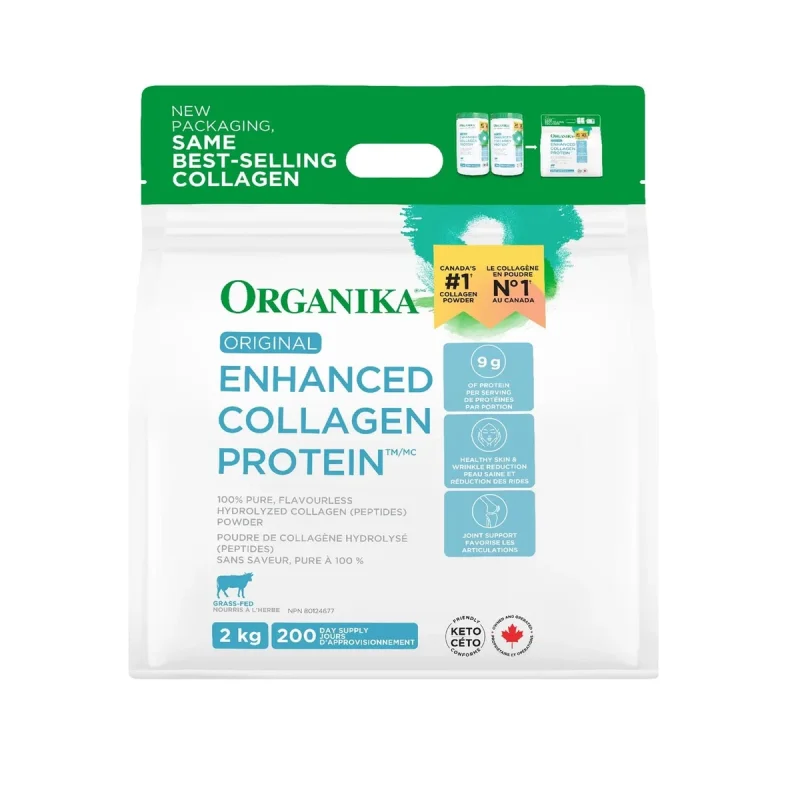 پودر ارتقا یافته کلاژن و پروتئین ارگانیکا ORGANIKA Enhanced Collagen Protein (2000 گرم)
