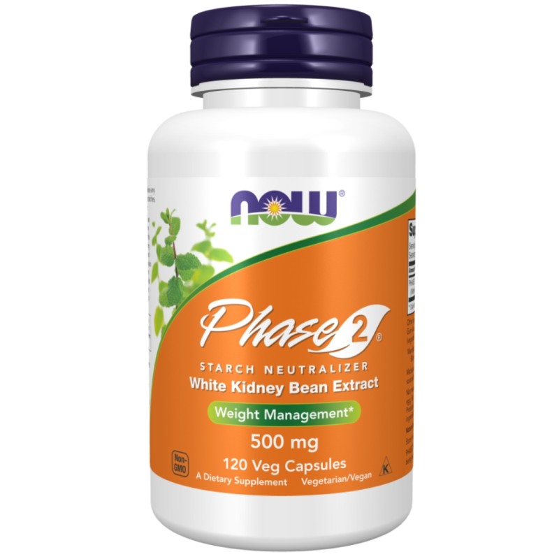 کپسول گیاهی مدیریت وزن عصاره لوبیا سفید فاز ۲ ناو فودز NOW Foods Phase 2® 500mg (120 عددی)