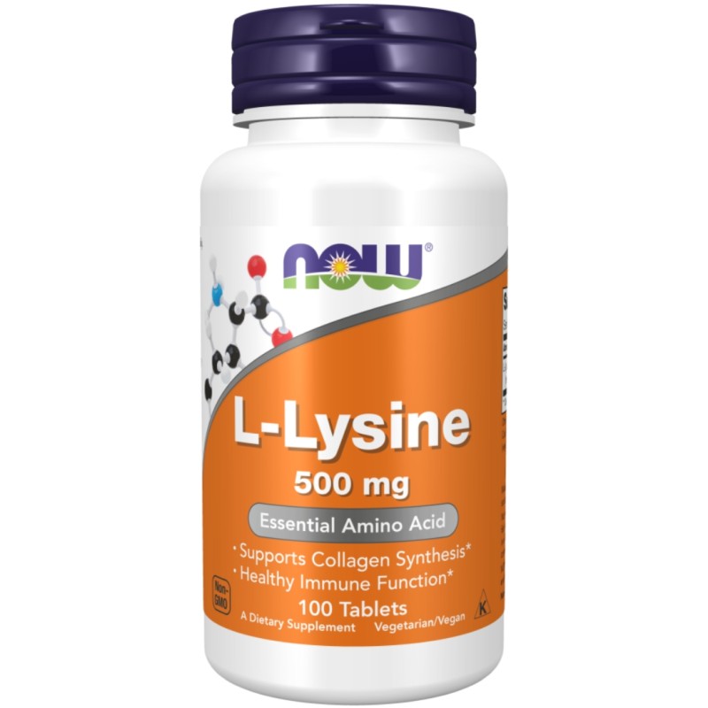 قرص سلامت پوست ال-لیزین ناو فودز NOW Foods L-Lysine 500mg (100 عددی)