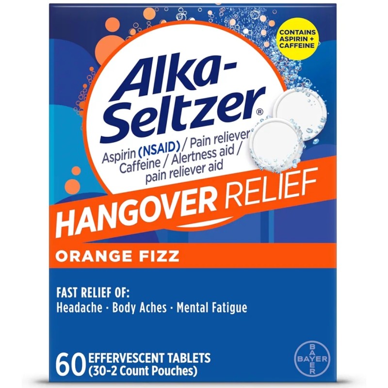 قرص جوشان تسکین درد آلکا سلتزر بایر Bayer Alka-Seltzer Hangover Relief (60 عددی)